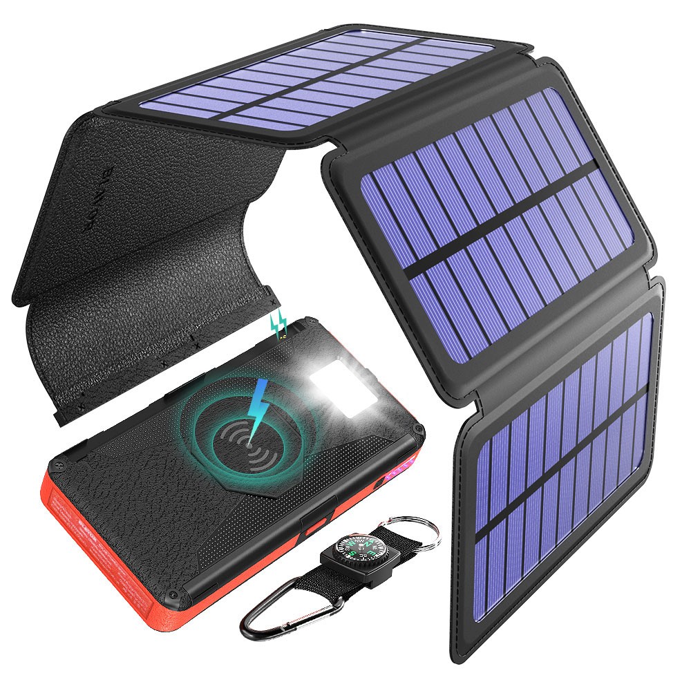 16000mAh vodootporni solarni bežični punjač sa 5 solarnih panela