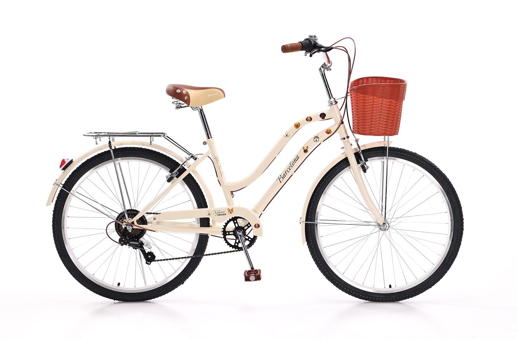 Xplorer City Bike Cruiser BARCELONA 26" Dog Lover Edition - Beige